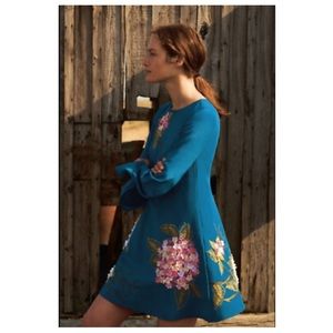 Anthropologie Hydrangea Floral Swing Dress